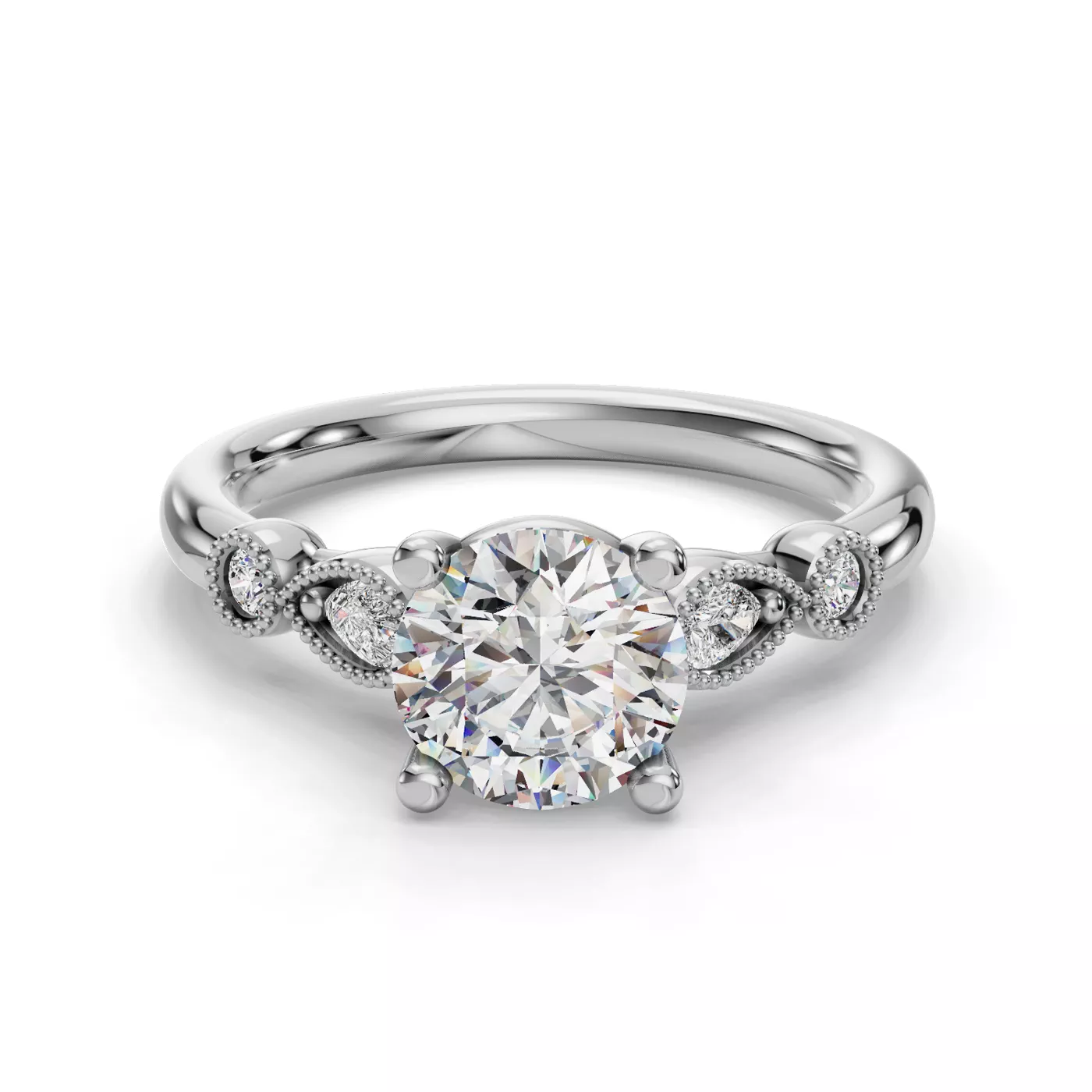 Anisette Milgrain Engagement Ring