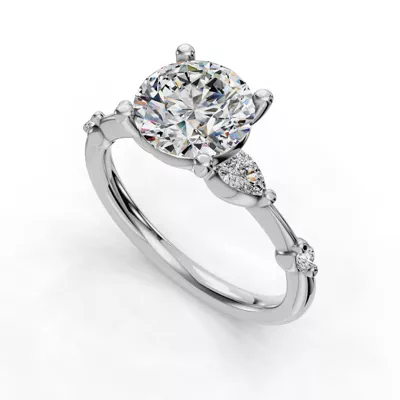 Avira Pear Accent Engagement Ring