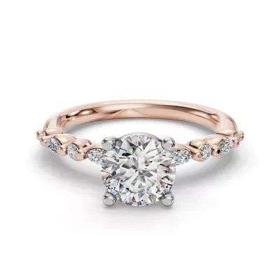Eclipta Petite Marquise And Round Diamond Engagement Ring
