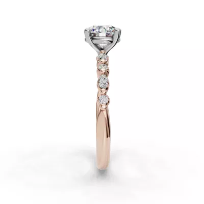 Eclipta Petite Marquise And Round Diamond Engagement Ring