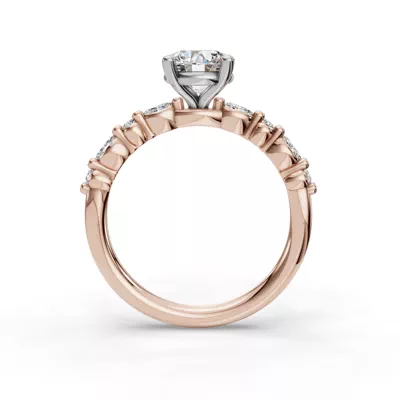 Eclipta Petite Marquise And Round Diamond Engagement Ring