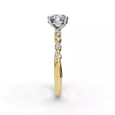 Eclipta Petite Marquise And Round Diamond Engagement Ring