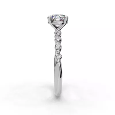 Eclipta Petite Marquise And Round Diamond Engagement Ring