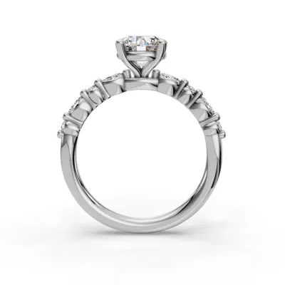 Eclipta Petite Marquise And Round Diamond Engagement Ring