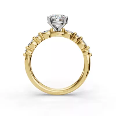 Eclipta Petite Marquise And Round Diamond Engagement Ring