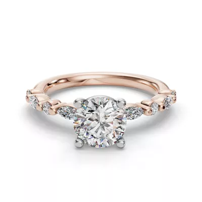 Eclipta Classic Marquise And Round Diamond Engagement Ring