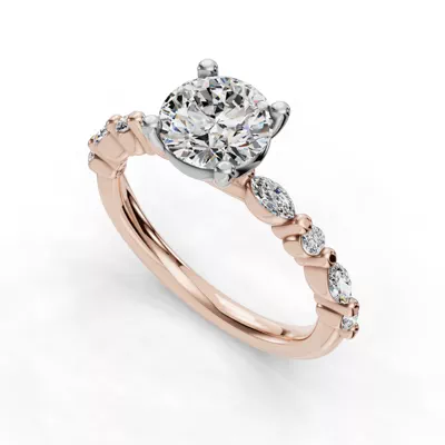 Eclipta Classic Marquise And Round Diamond Engagement Ring