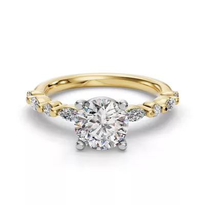 Eclipta Classic Marquise And Round Diamond Engagement Ring