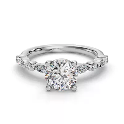 Eclipta Classic Marquise And Round Diamond Engagement Ring