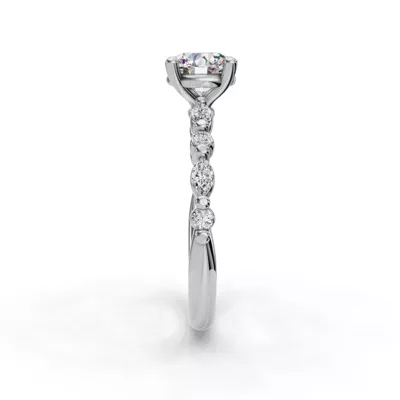 Eclipta Classic Marquise And Round Diamond Engagement Ring