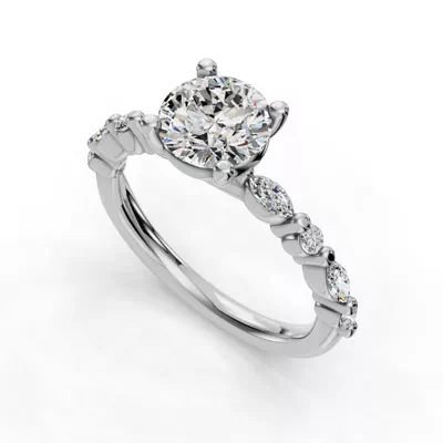 Eclipta Classic Marquise And Round Diamond Engagement Ring