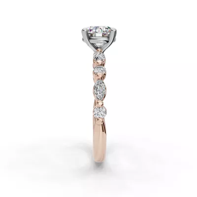Eclipta Grand Marquise And Round Diamond Engagement Ring