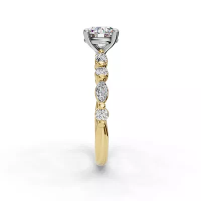 Eclipta Grand Marquise And Round Diamond Engagement Ring