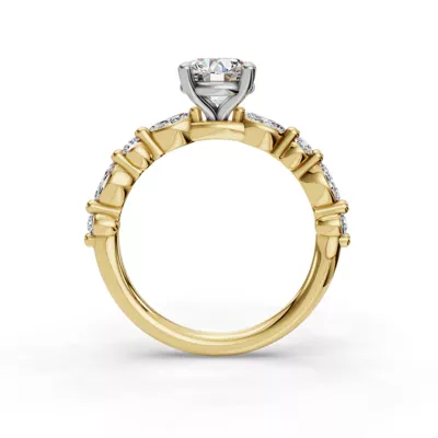 Eclipta Grand Marquise And Round Diamond Engagement Ring