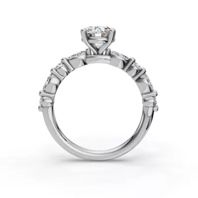 Eclipta Grand Marquise And Round Diamond Engagement Ring