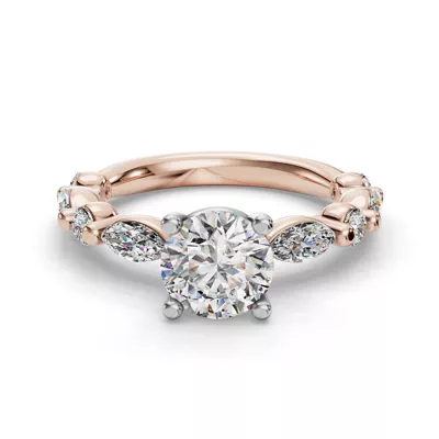 Eclipta Statement Marquise And Round Diamond Engagement Ring