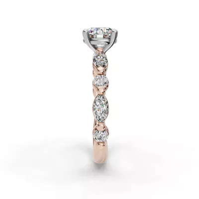 Eclipta Statement Marquise And Round Diamond Engagement Ring