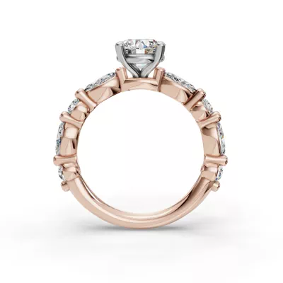 Eclipta Statement Marquise And Round Diamond Engagement Ring