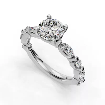 Eclipta Statement Marquise And Round Diamond Engagement Ring