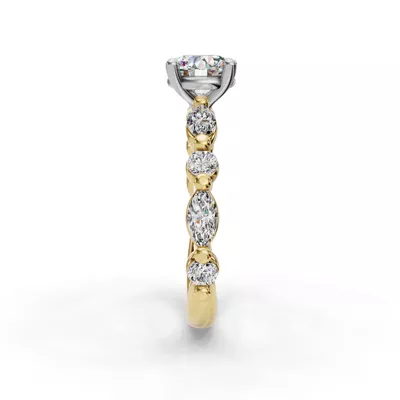 Eclipta Statement Marquise And Round Diamond Engagement Ring