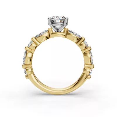 Eclipta Statement Marquise And Round Diamond Engagement Ring