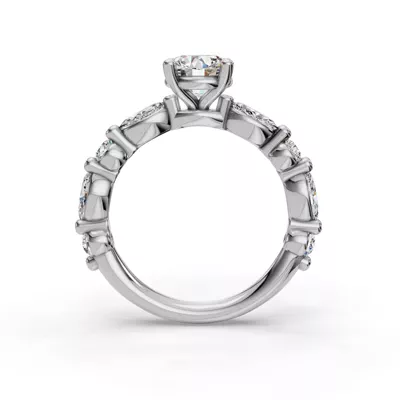 Eclipta Statement Marquise And Round Diamond Engagement Ring