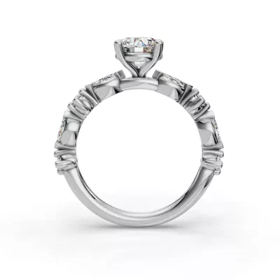 Aravelle Classic Marquise And Round Diamond Engagement Ring