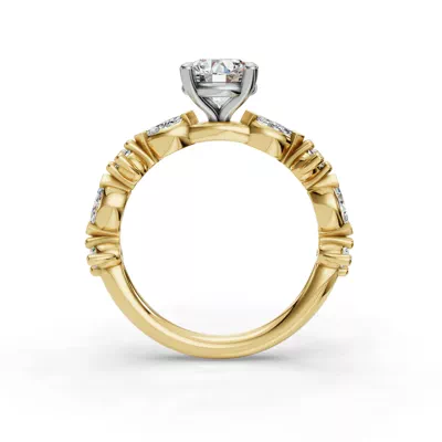 Aravelle Classic Marquise And Round Diamond Engagement Ring