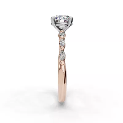 Oramar Petite Marquise Diamond Engagement Ring