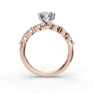 Oramar Petite Marquise Diamond Engagement Ring