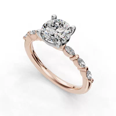 Oramar Petite Marquise Diamond Engagement Ring