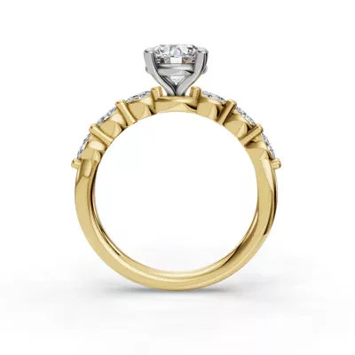 Oramar Petite Marquise Diamond Engagement Ring