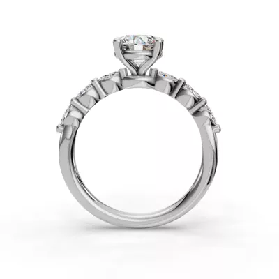 Oramar Petite Marquise Diamond Engagement Ring