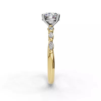 Oramar Petite Marquise Diamond Engagement Ring