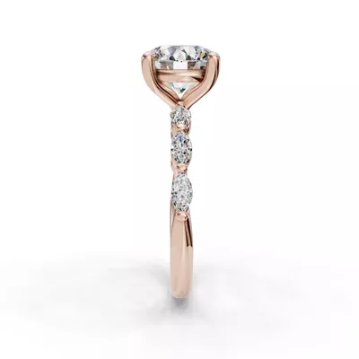 Oramar Classic Marquise Diamond Engagement Ring