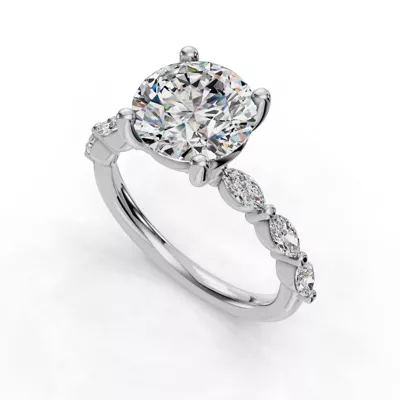Oramar Classic Marquise Diamond Engagement Ring