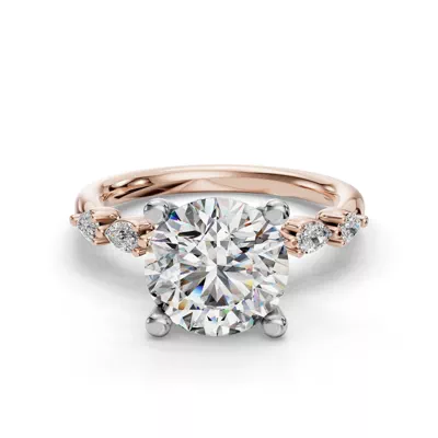 Oramar Petite Pear Diamond Engagement Ring