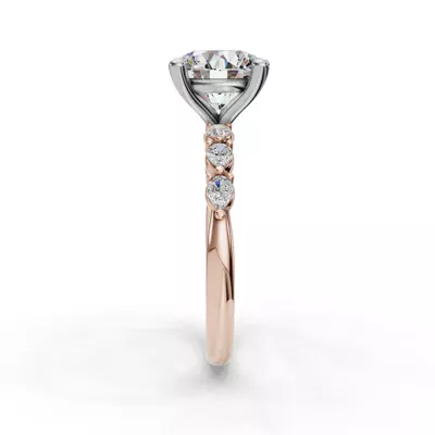 Oramar Petite Pear Diamond Engagement Ring