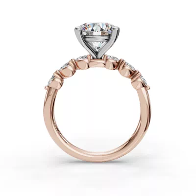 Oramar Petite Pear Diamond Engagement Ring