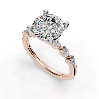 Oramar Petite Pear Diamond Engagement Ring