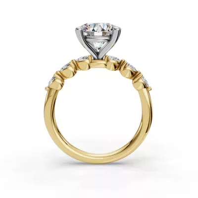 Oramar Petite Pear Diamond Engagement Ring