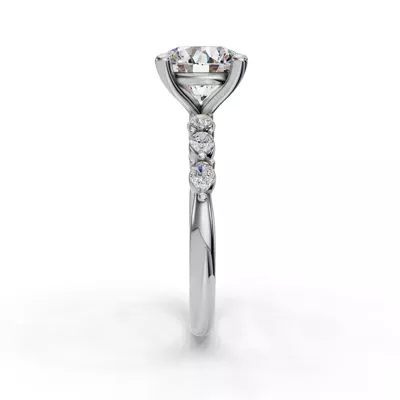 Oramar Petite Pear Diamond Engagement Ring