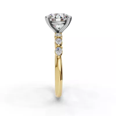 Oramar Petite Pear Diamond Engagement Ring
