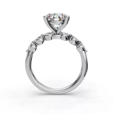 Oramar Petite Pear Diamond Engagement Ring