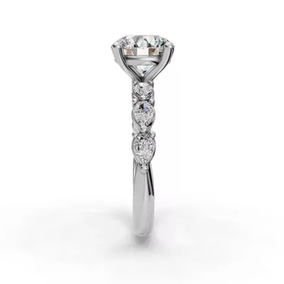 Oramar Classic Pear Diamond Engagement Ring
