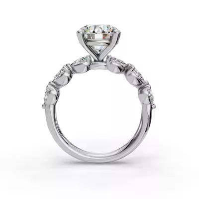 Oramar Classic Pear Diamond Engagement Ring