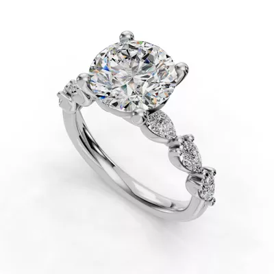 Oramar Classic Pear Diamond Engagement Ring