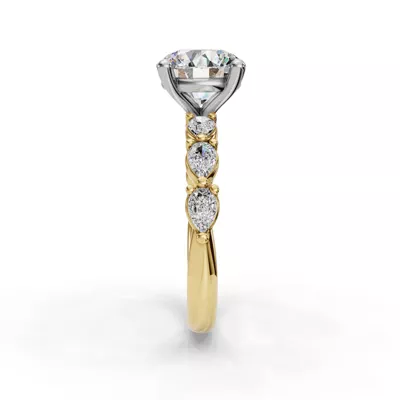 Oramar Classic Pear Diamond Engagement Ring