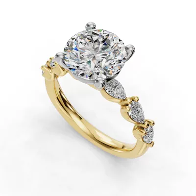 Oramar Classic Pear Diamond Engagement Ring