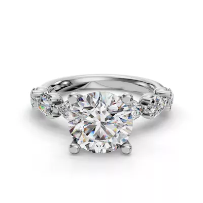 Oramar Grand Pear Diamond Engagement Ring